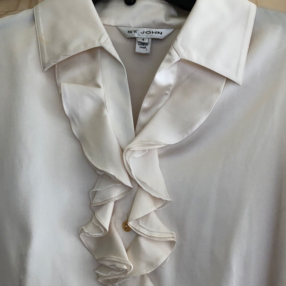 St.John long sleeve silk blouse